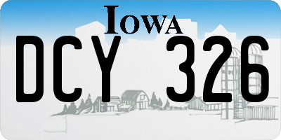 IA license plate DCY326