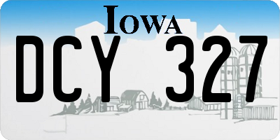 IA license plate DCY327