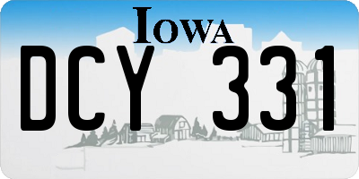 IA license plate DCY331