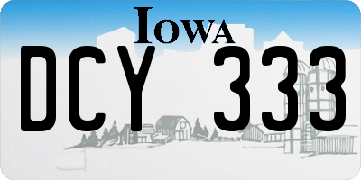 IA license plate DCY333