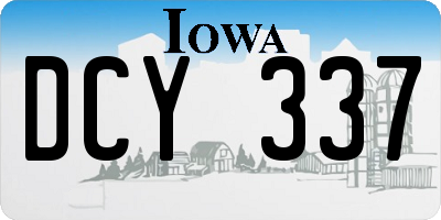 IA license plate DCY337