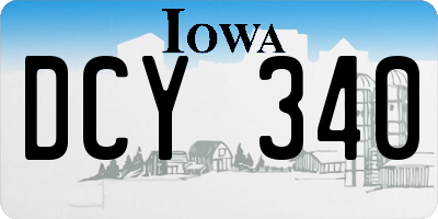 IA license plate DCY340