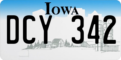 IA license plate DCY342