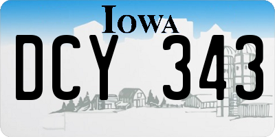 IA license plate DCY343