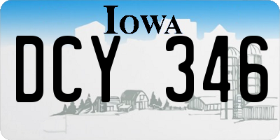 IA license plate DCY346