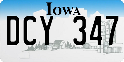 IA license plate DCY347