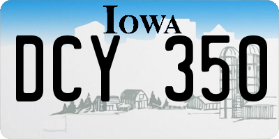IA license plate DCY350