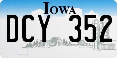 IA license plate DCY352