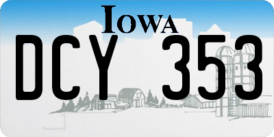 IA license plate DCY353