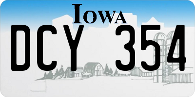 IA license plate DCY354