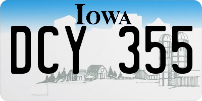 IA license plate DCY355