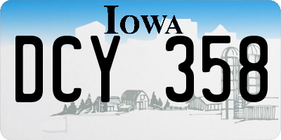 IA license plate DCY358