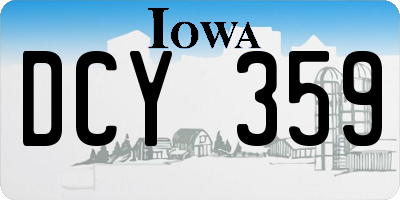 IA license plate DCY359
