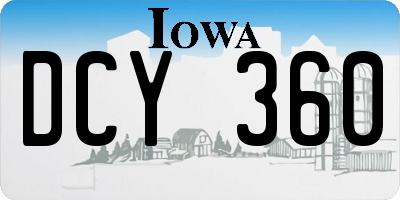 IA license plate DCY360