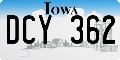 IA license plate DCY362