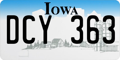 IA license plate DCY363