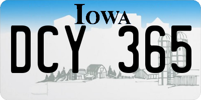 IA license plate DCY365