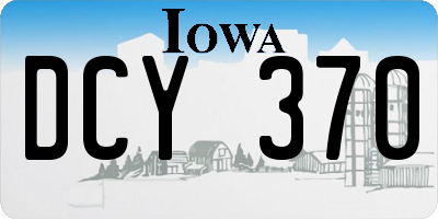 IA license plate DCY370