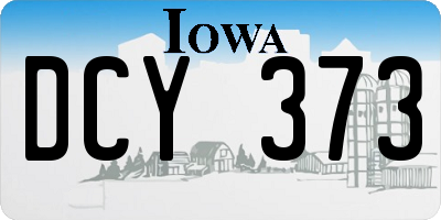 IA license plate DCY373