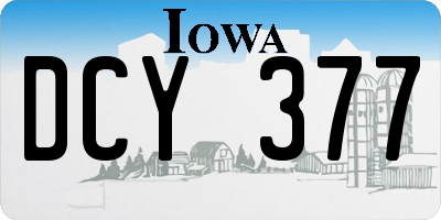 IA license plate DCY377