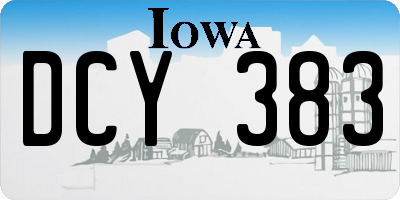 IA license plate DCY383