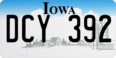 IA license plate DCY392