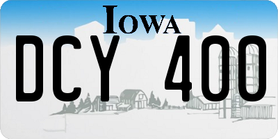 IA license plate DCY400