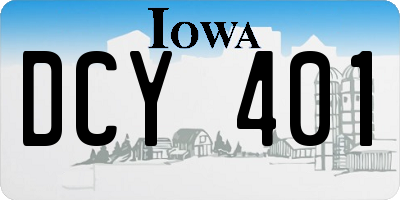 IA license plate DCY401