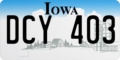 IA license plate DCY403
