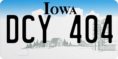 IA license plate DCY404