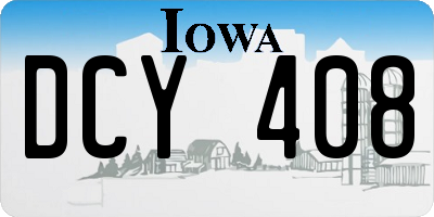 IA license plate DCY408