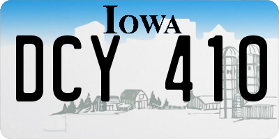 IA license plate DCY410