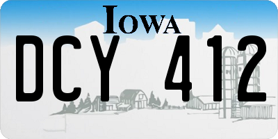 IA license plate DCY412