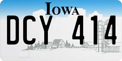 IA license plate DCY414