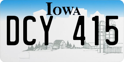 IA license plate DCY415