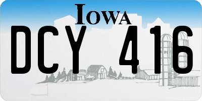 IA license plate DCY416