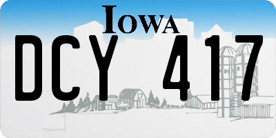 IA license plate DCY417