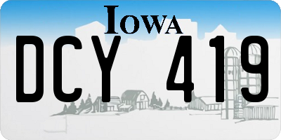 IA license plate DCY419