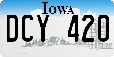 IA license plate DCY420