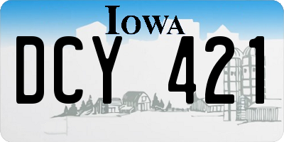 IA license plate DCY421