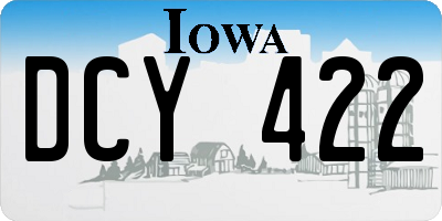 IA license plate DCY422