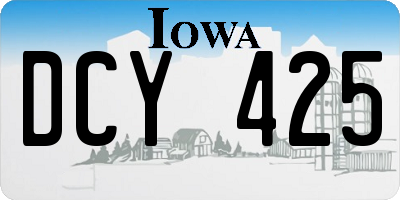 IA license plate DCY425