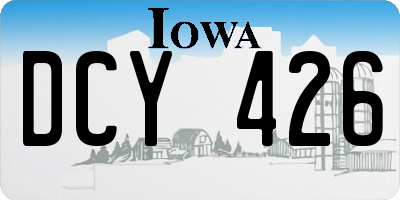IA license plate DCY426