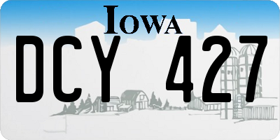 IA license plate DCY427