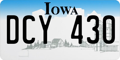 IA license plate DCY430