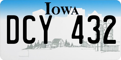 IA license plate DCY432
