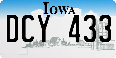 IA license plate DCY433
