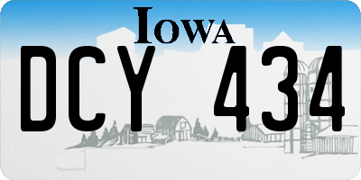 IA license plate DCY434