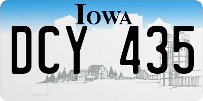 IA license plate DCY435