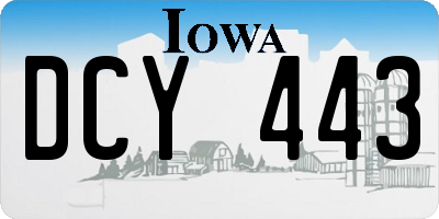 IA license plate DCY443
